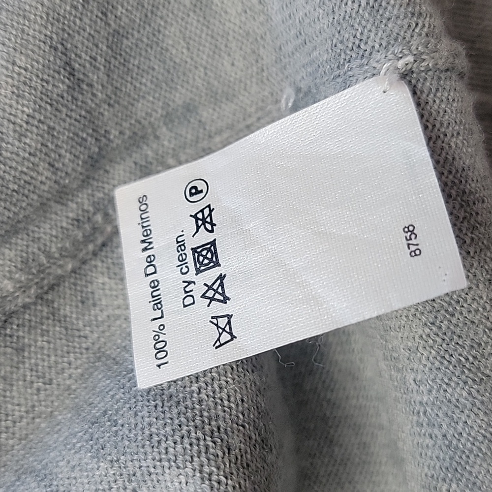 J.CREW 100% Wool Light Gray 3/4 Sleeve Preppy Office Capsule Crewneck Sweater L - Picture 8 of 8